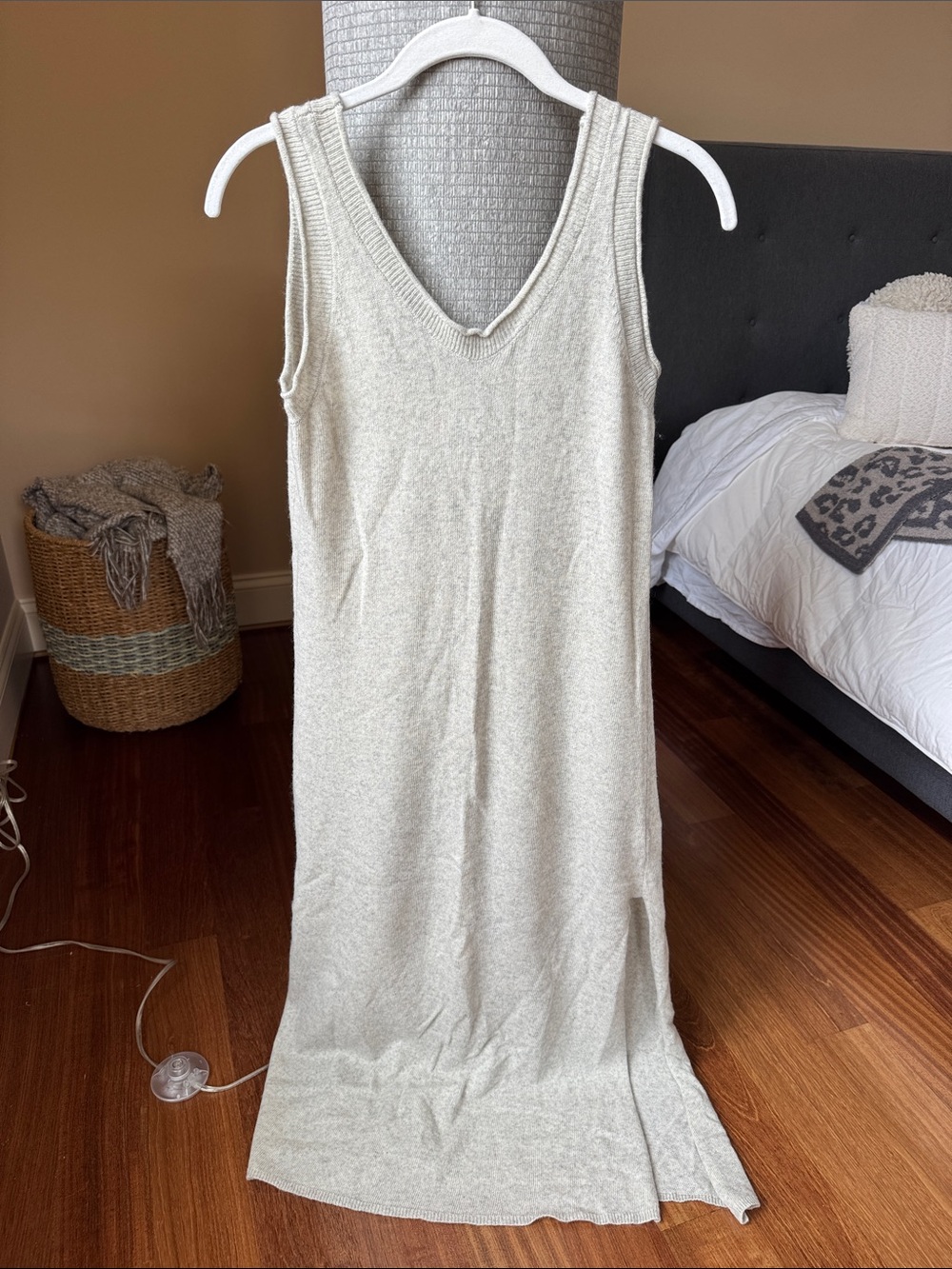 Free People Soft Cream Sleeveless Knit Maxi Dress
